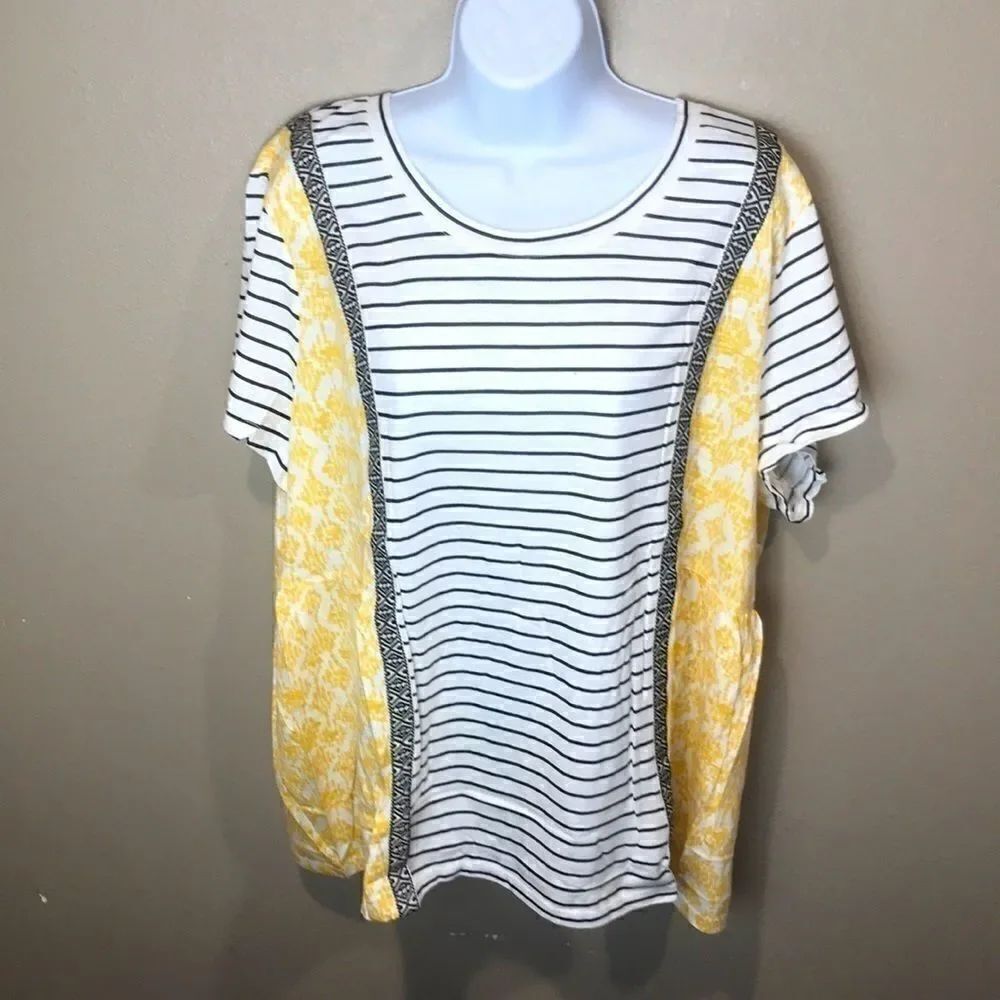 Style & Co Printed Short-Sleeve Top size XXL - Picture 2 of 5